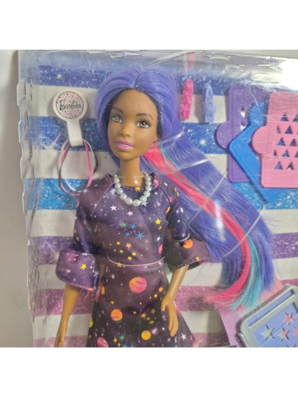 Barbie Color Change Surprise Doll Purple Hair Space Dress Damaged Box - Picture 6 of 12